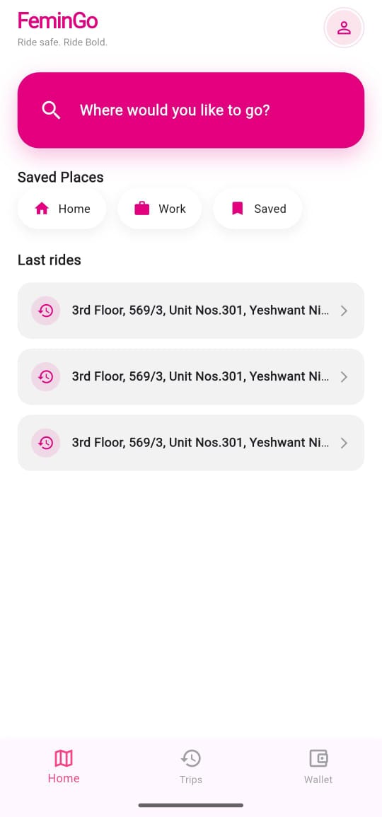 FeminGo home screen preview